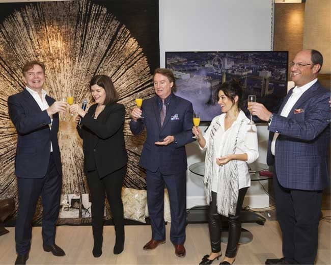 Nourison and Christopher Guy introduced the Christopher Guy Collection at High Point Market with a press breakfast and celebratory toast including media and VIP guests on October 15th.
