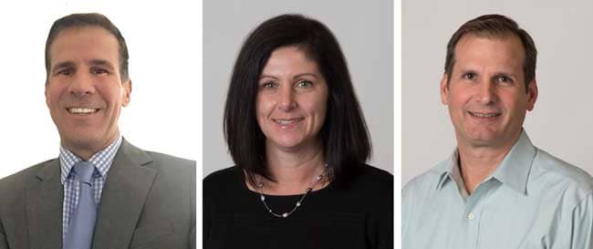 Pictured left to right: Pictured left to right: James Junker, Vice President of Product Management; Lisa Cody, Vice President of Marketing; and Todd Outten, Vice President of Sales.
