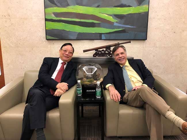 Airland chairman, Mr. Sze Man Yuen and Gerry Borreggine, CEO of Therapedic International at the Airland corporate office.