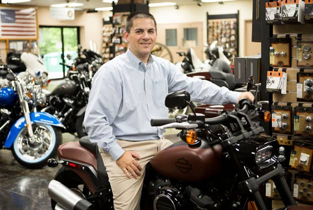 The Carolina Harley Trail grand prize winner, Nathan Smith of Miskelly Furniture in Pearl, MS, selected a 2018 Harley-Davidson&#174; Heritage Classic model as his prize.