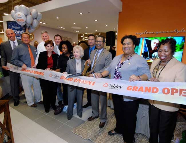 ashley homestore celebrates grand opening of first peninsula