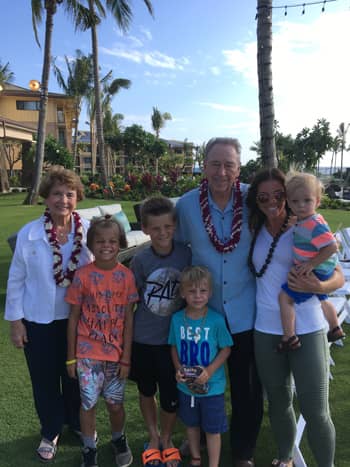 Pictured above is Bill and Pat at the Koloa Landing Resort  with one of their granddaughters and 4 great-grandchildren. 
