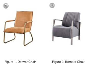 Pictured above is the Denver Fabric Arm Chair (left) and the Bernard Accent Chair.