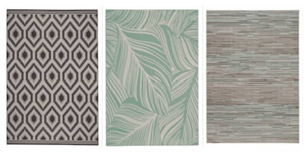 L-R from the Cliffside Collection: Diamond in Bone; Palm in Green; Striation in Multi.