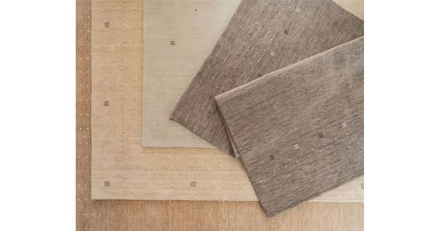 Above from left to right: Gabby in wheat, oatmeal, linen and granite.
