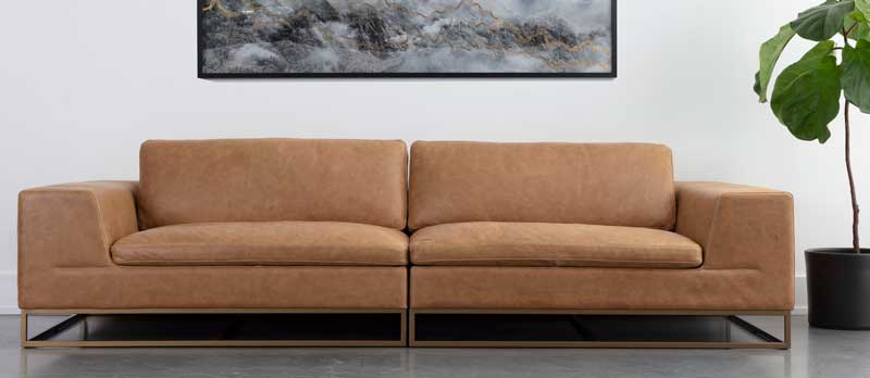 Ira Sofa in Camel leather 