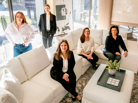 Pictured from left to right: Kaitlin Holloway Director of TH Trade Companies, Rachel Lenchner Chief Marketing and Merchandising Officer, Alyssa Moore President, Morgan Wilson General Manager, Paula Fitzgerald Director of Finance.