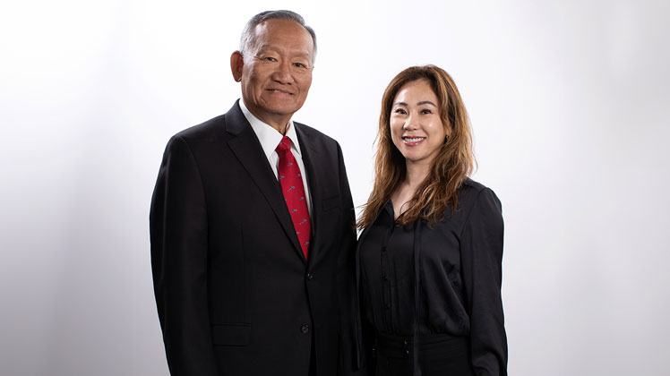 Pictured is WAC Lighting Chairman Tony Wang and President Becky Li.